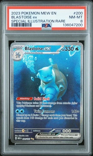 2023 POKEMON MEW EN-151 SPECIAL ILLUSTRATION RARE #200 BLASTOISE EX PSA 8
