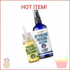 BodyJ4You Piercing Aftercare Kit - Saline Solution Spray Ear Piercing Cleaner -