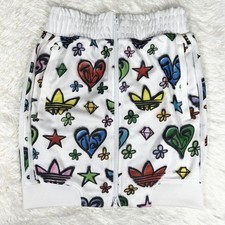 Adidas x Jeremy Scott Jersey Skirt Mini Tight Skirt All-Over Print White Size S