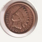US Rare Old West 1901 Indian Head Penny Coin American Collection Shield Cent USA