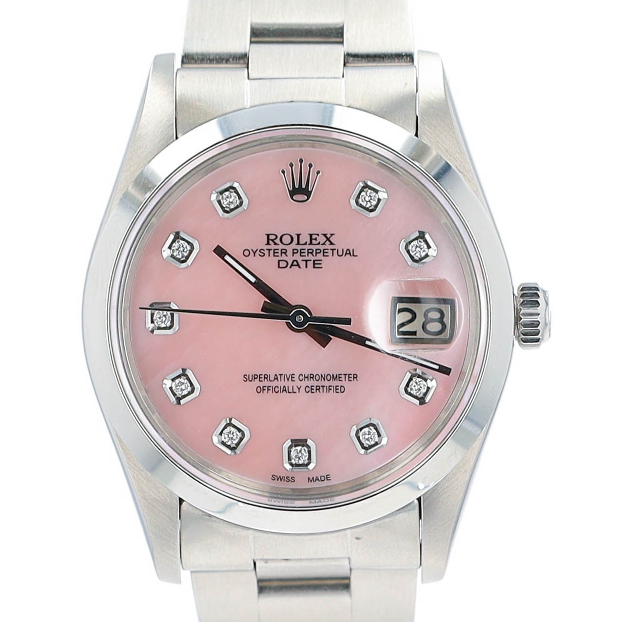 Rolex Oyster Perpetual Date SS Pink