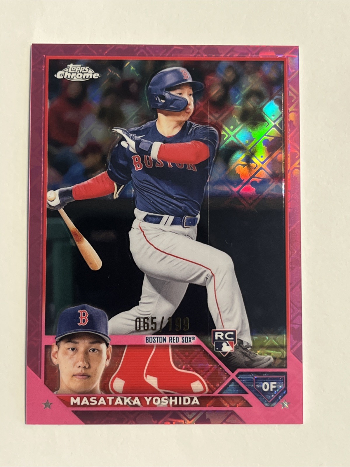 2023 Topps Chrome Logofractor Masataka Yoshida Pink RC /199
