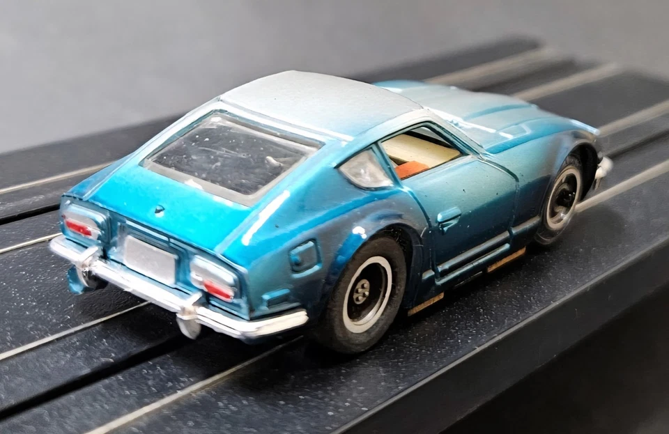 Coche de carreras Tyco Pro Datsun 240z escala HO vintage años 70 verde azulado Foto 2 de 4