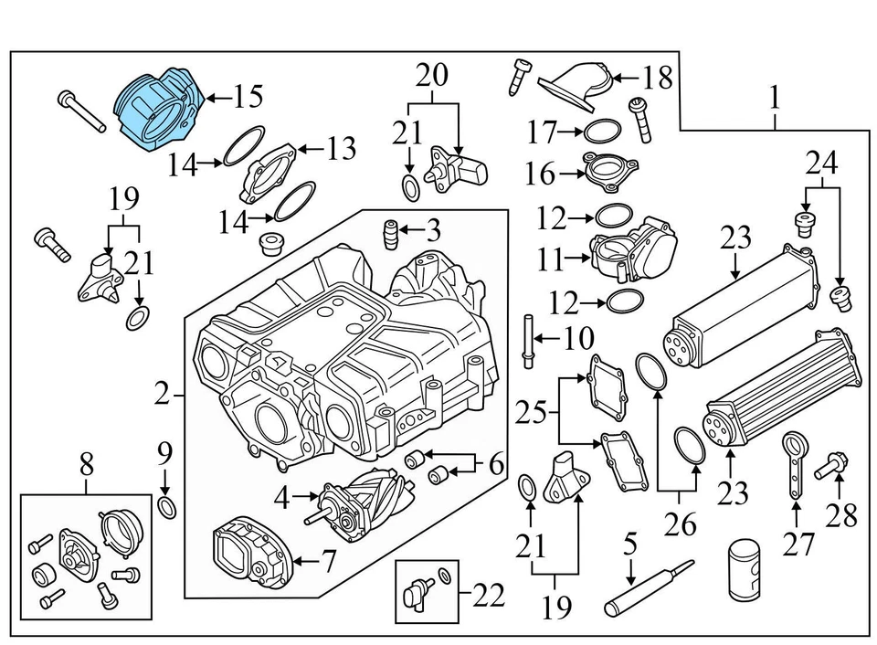 AUDI A5 QUATTRO 2008-2011 2013-2016 - Cuerpo del acelerador 06E133062H Foto 4 de 4
