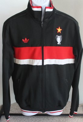 Mens Medium AC Milan Mediolanum Adidas Originals black jacket 2006