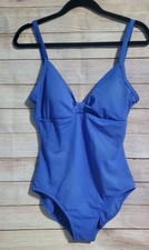 Jantzen Classics Swimsuit Size 10 Blue One Piece Bathing Suit Adj Straps NWOT