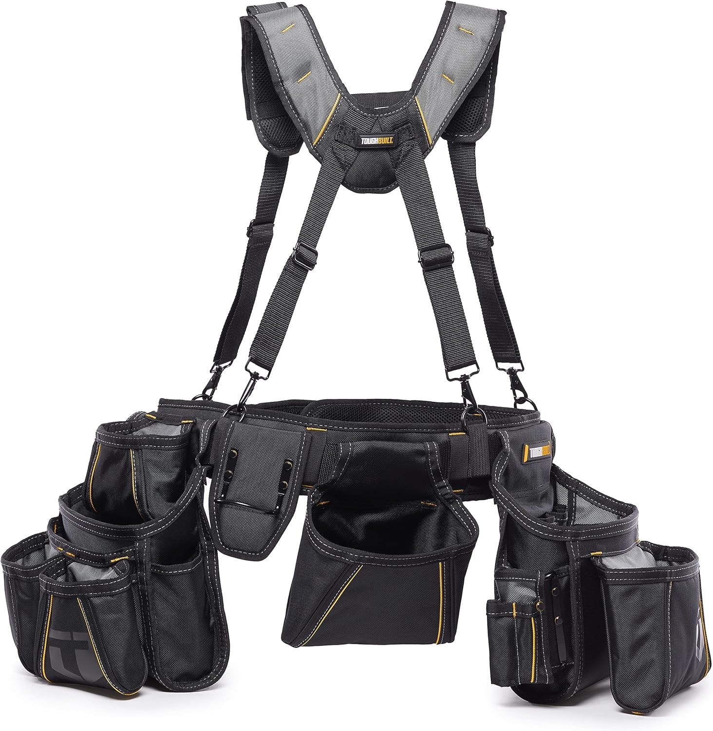 ToughBuilt &ndash; Pro Framer Suspension Rig Tool Belt System 2 Large Pouches