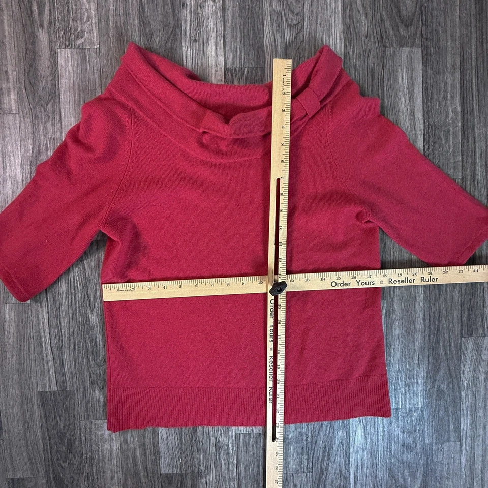 Suéter para mujer Garnet Hill 100 % cachemir manga corta capucha cuello Foto 4 de 4