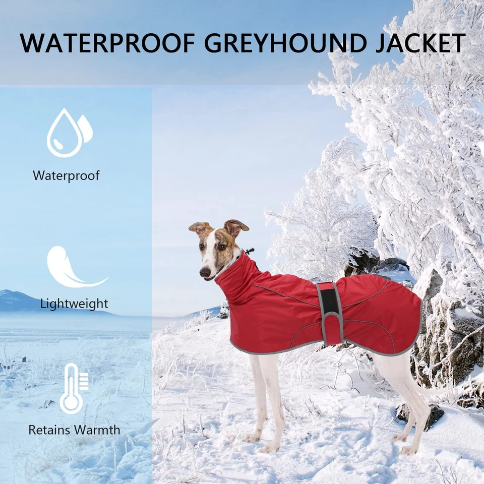 - Wasserdicht Windhunde Mantel Fleece Whippet Pullover WinterjackeVerstellbar... - Bild 3 von 4