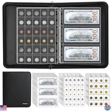 Ultimate Coin Collection Album - 400 Pockets & 36 Paper Money Organizer Binder