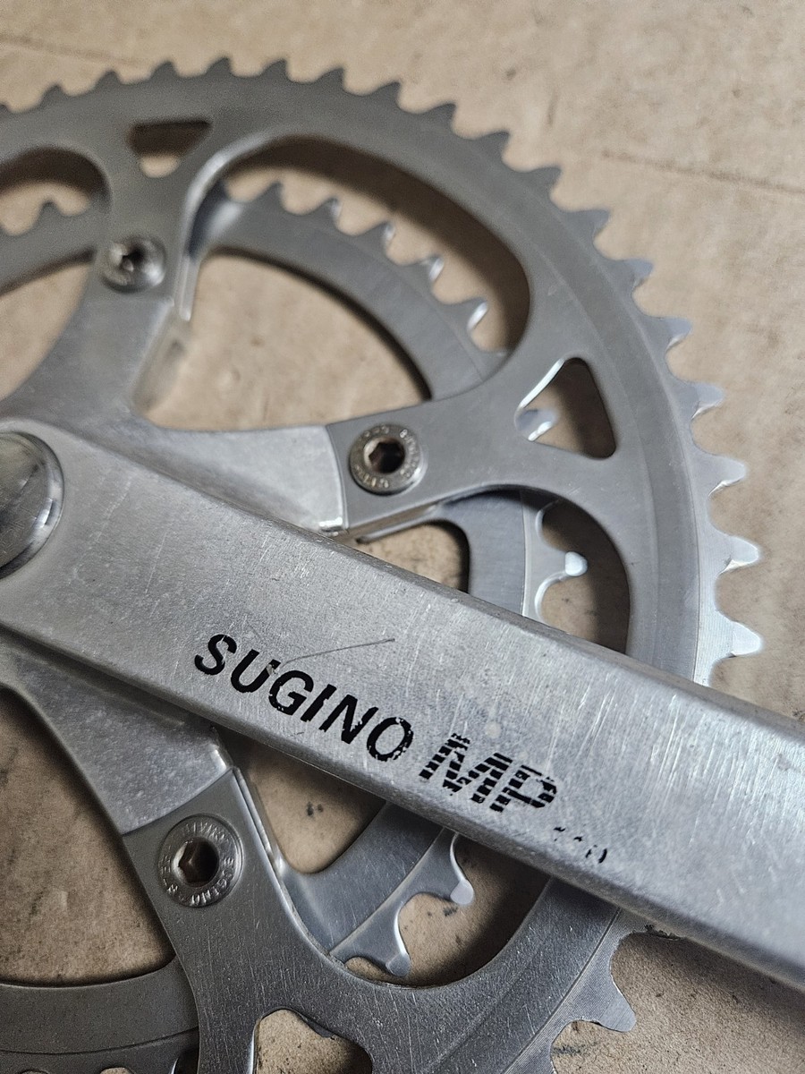 Vintage SUGINO MP CrankSet Double, 170mm arms, 52/40T r8ngs, 110