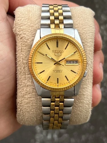 Vintage Seiko 5 7009 Automatic Two Tone Day/Date Mens