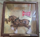 Budweiser Beer Clydesdale Horse Shadow Box Light Up Sign Anheuser-Busch Vintage