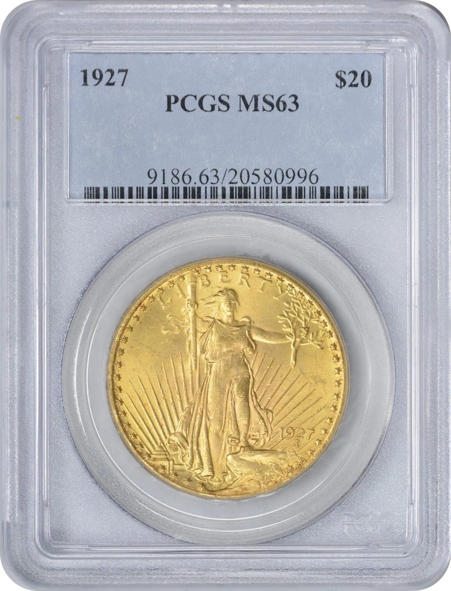1927 $20 Gold St. Gaudens MS63 PCGS