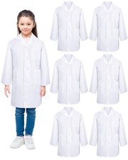 Taiyin 6 Pcs White Lab Doctor Coat for Kids, Unisex, L Size