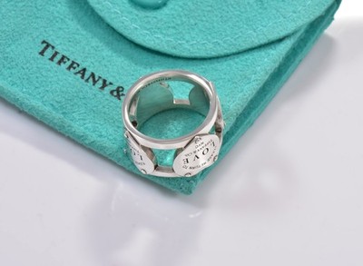Size 5.5 Please Return Tiffany & Co Love Heart Lock Wide Band Ring
