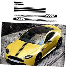 Sports Racing Stripe Car Sticker DIY Styling Decorative Hood Rearview Black