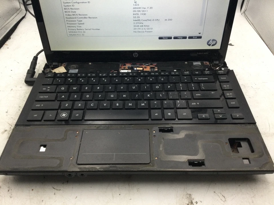 HP PROBOOK 4420S - BOOTS TO BIOS - INTEL I3 M350 - 2GB RAM - MISSING PARTS - BB - Image 3 of 4