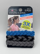 Scunci Hair Ties Everyday and Active 3 Ct Strand Braided Elastics  Blue Black