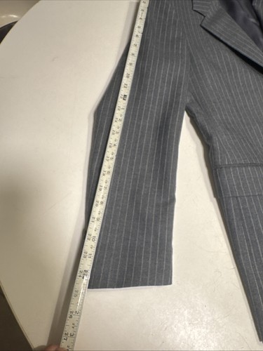 Vintage Yves Saint Laurent Wool Gray Chalk Stripe Flat Front Men’s Suit 36 Reg - Picture 9 of 19