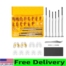 All-in-One Magnetized Eyeglass Repair Kit: Screws, Tweezers & Nose Pads Included