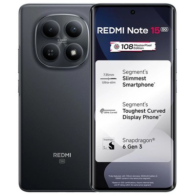 REDMI Note 15 5G (Black, 8GB RAM 128GB Storage) Snapdragon 6 Gen Global Version