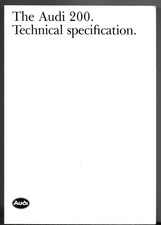 Audi 200 Specifications 1988-1989 UK Market Foldout Brochure Saloon & Avant
