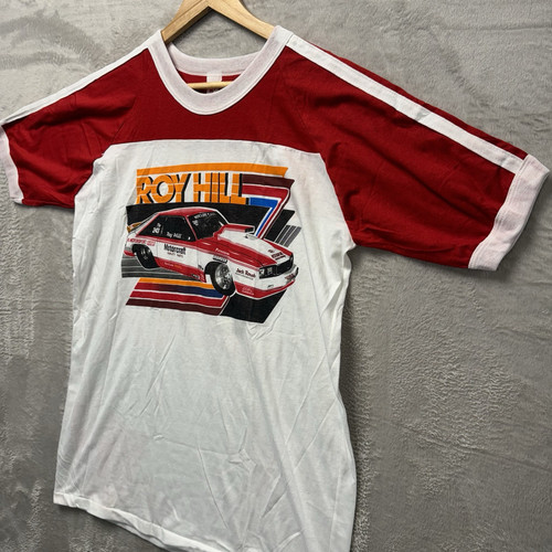 VTG 80s Roy Hill NASCAR Racing Mercury Capri NASCAR Racing T Shirt XL 1983 USA - Picture 4 of 13