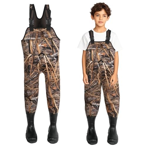 Hunting Waders for Kids, Neoprene Youth Fishing Waders with Boot, Lightweight - Picture 2 of 7