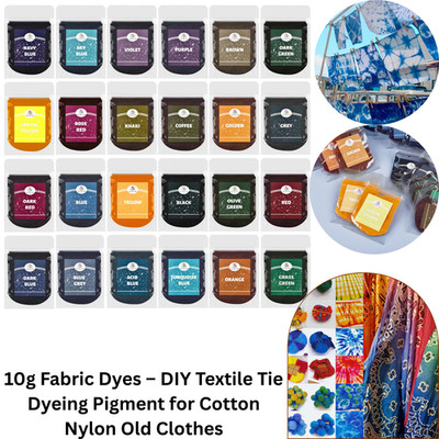 10g Fabric Dyes – DIY Textile Tie Dyeing Pigment for Cotton Nylon Old ...