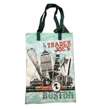 NWT Set Of 2 Trader Joe’s Boston Reusable Bag Grocery Shopping Tote Gift Bag