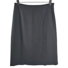 Lafayette 148 Women's Straight Midi Skirt Sz 6 Black Careerwear Office Lined