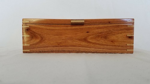 Acacia jewelry box w/Crotch Claro Walnut top panel - Picture 4 of 8