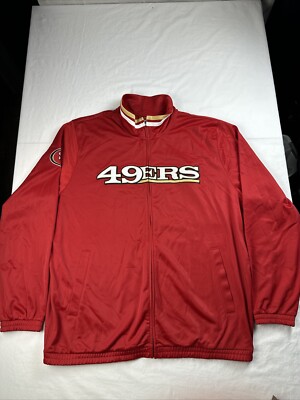 San Francisco 49ers G III Red Full Zip Track Jacket Men's Size XXL EUC Satin