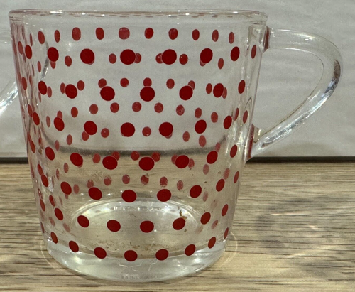 3 x Vintage Red Dot Glass Espresso Cups - IKEA Made in France - Imagen 3 de 8