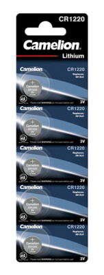 5 x Camelion CR 1220 3V Lithium Batterie Knopfzelle 38mAh 1 x 5er Blister
