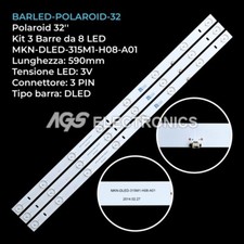 KIT 3 BARRE STRIP LED TV POLAROID 32GSD3000 TELESYSTEM PALCO32LED07 MT3151A05