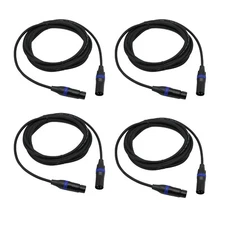 4x 10ft DMX Lighting Cables DMX Wires 3-Pin XLR Male to Female Stage DJ fixtures