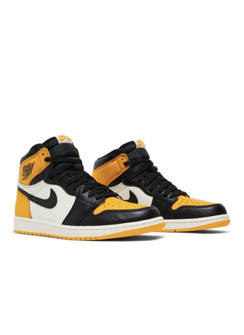 NEW—Nike Air Jordan 1 Retro High OG Taxi Yellow Toe Men's