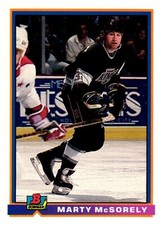 Marty McSorley Los Angeles Kings #184 Topps Bowman 1991 NHL Hockey Card