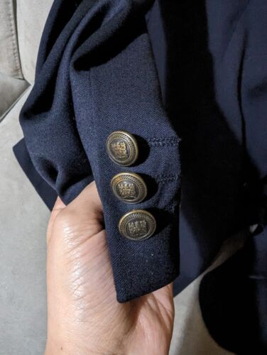 Rarevintage St Michael Marks &Spencer mens navy blazer with brass golden buttons - Afbeelding 1 van 7