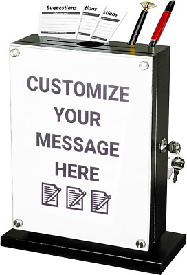 Suggestion Box with Lock - Wall Mount Option, Use as Offering, Tithe, Prayer Req