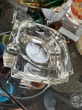 Vintage Depression  Glass Square Ashtray