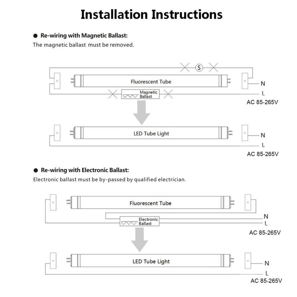 Paquete de 25 bombillas de tubo de luz LED T8 4 PIES 48"" 22 W transparente frío neutro blanco 110 VCA Foto 4 de 4