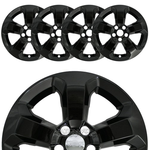 4 fits Jeep Compass Latitude 2018-2021 Black 17" Wheel Skins Hub Caps Rim Covers - Picture 1 of 9