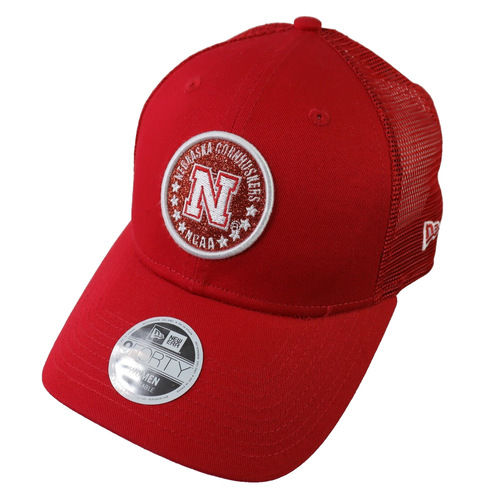 Women's New Era Scarlet Nebraska Huskers Sparkle 9FORTY Snapback Hat Cap OSFA