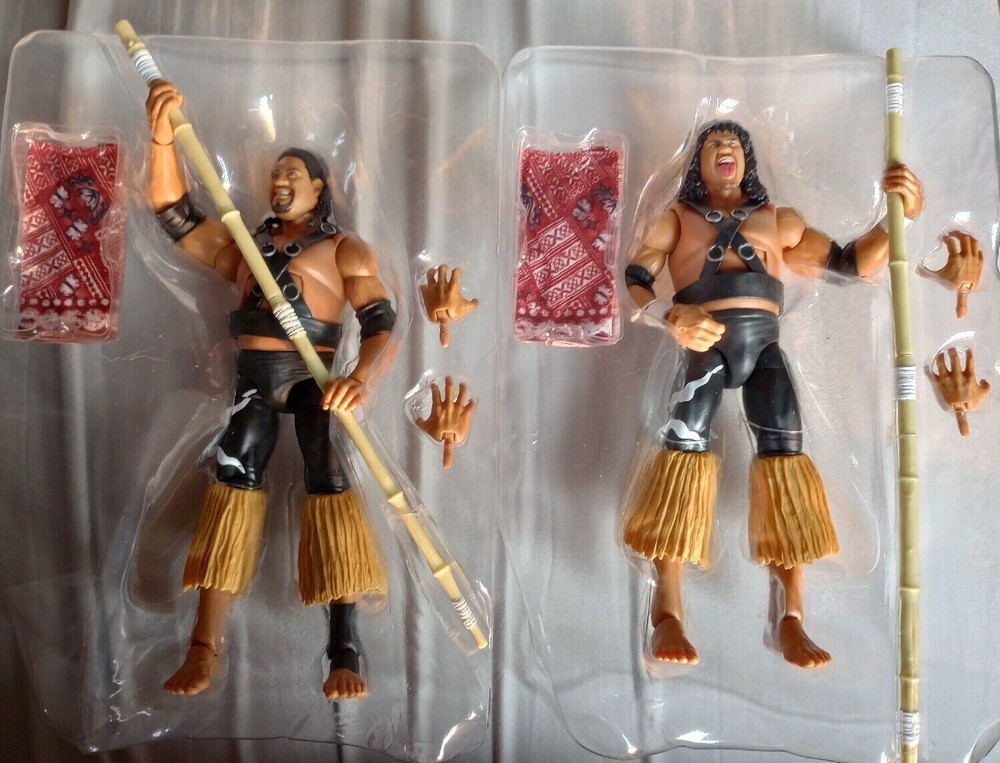 WWE Elite Legends Series 18 SAMU & FATU 2 Figure Lot Wrestling Headshrinkers WWF