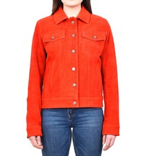 Women's American Retro Classic Levi Style Sheep Nappa Leather Jacket Red Dr213