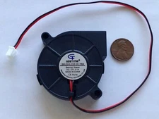 12V BRUSHLESS 50mm Blower Fan 5015 Turbo Cooling 3D Printer 2-pin 50mmx15mm
