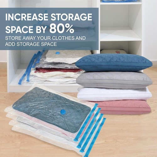 10 Large Vacuum Storage Bags with Pump, Space Saver Sealer for Clothes, Bedding - Picture 47 of 80